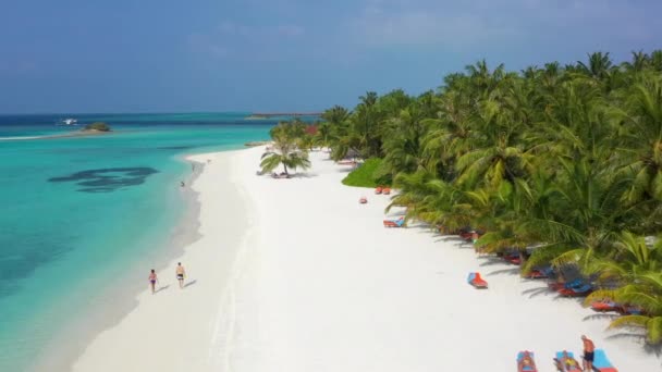 Vista Aérea Isla Tropical Las Maldivas — Vídeos de Stock