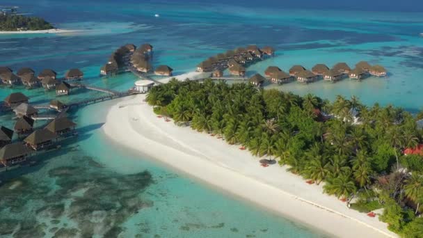 Vista Aérea Isla Tropical Las Maldivas — Vídeos de Stock