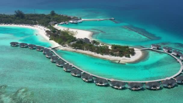 Вид Воздуха Тропический Остров Мальдивах — стоковое видео
