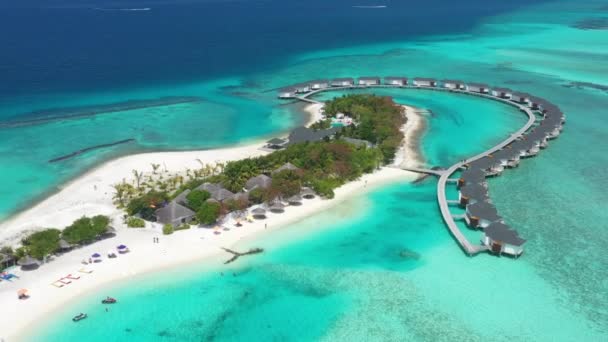 Veduta Aerea Dell Isola Tropicale Delle Maldive — Video Stock