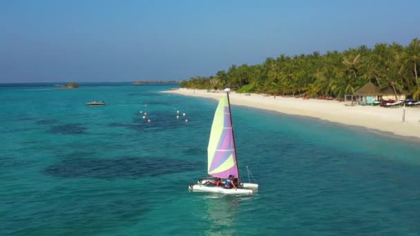 Veduta Aerea Dell Isola Tropicale Delle Maldive — Video Stock