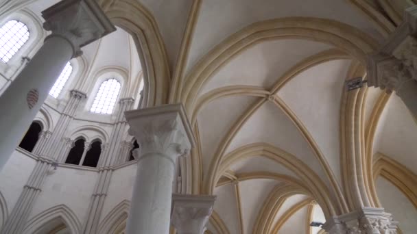Basílica Santa María Magdalena Vezelay Patrimonio Humanidad Borgoña Francia — Vídeo de stock