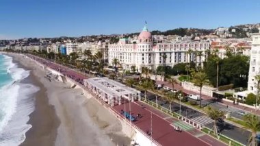 Güzel, Fransa, Anglais 'in havadan görünüşü, Cote d' Azur,