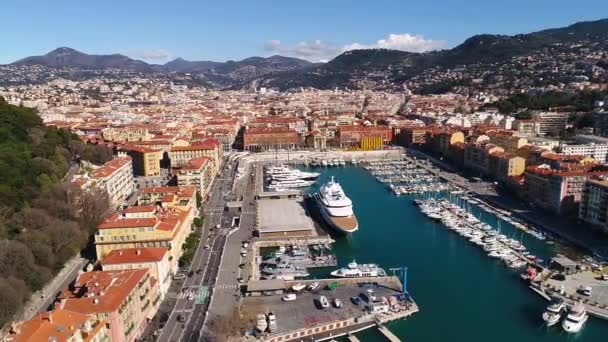 Nice Limanı Nın Hava Manzarası — Stok video