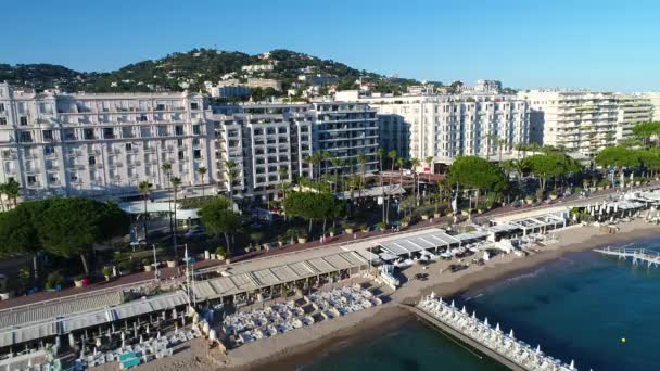 Cannes Vista Aérea Sobre Croisette — Vídeo de Stock