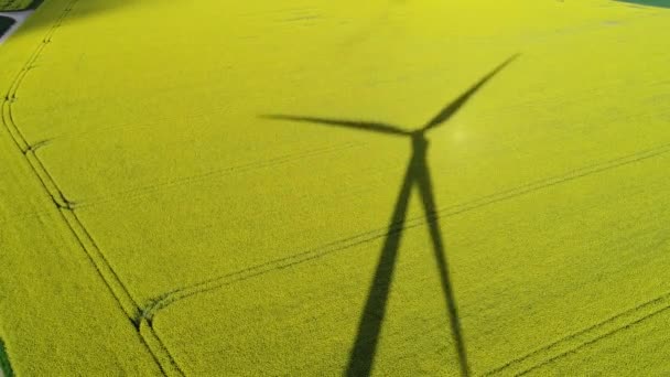 Luchtfoto Van Windturbine Velden — Stockvideo