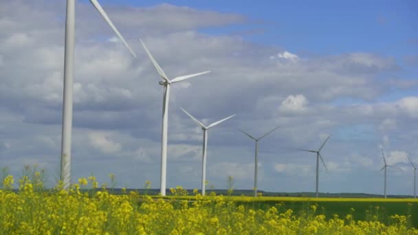 风力发电机组的视图 — 图库视频影像