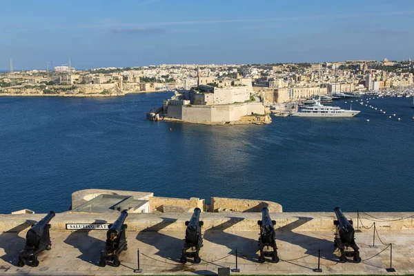 Fort Saint Angelo Från Övre Barrakka Gardens Valletta Malta — Stockfoto