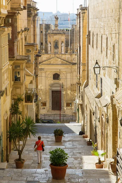 Calle Peatonal Valetta — Foto de Stock