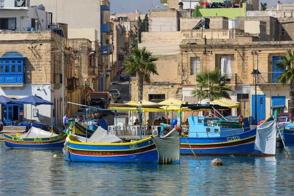 Marsaxlokk Halászfalu Málta — Stock Fotó