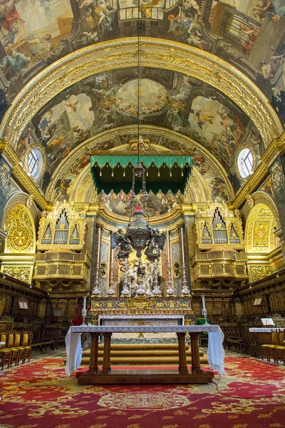 Interiör John Cathedral Valletta Malta Europa — Stockfoto