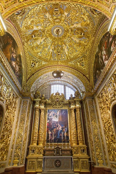 Interiör John Cathedral Valletta Malta Europa — Stockfoto