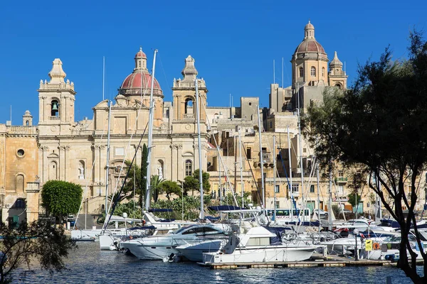 Malta View Vittoriosa Harbor Stock Picture