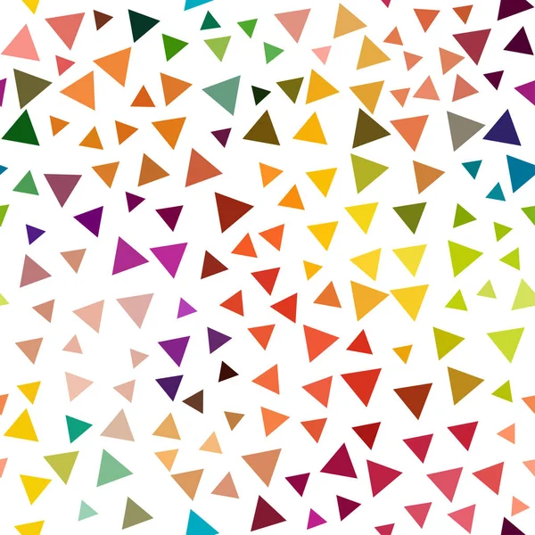 Impressionante padrão sem costura com triângulos coloridos em um fundo branco — Vetor de Stock