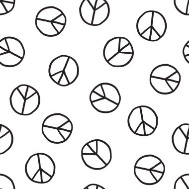 Pacifistic işareti desen doodle tarzı