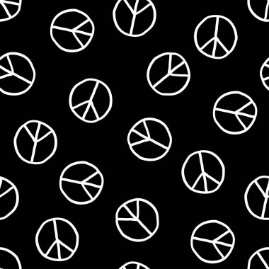 Pacifistic işareti desen doodle tarzı