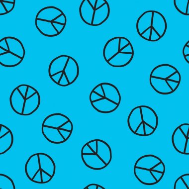 Pacifistic işareti desen doodle tarzı