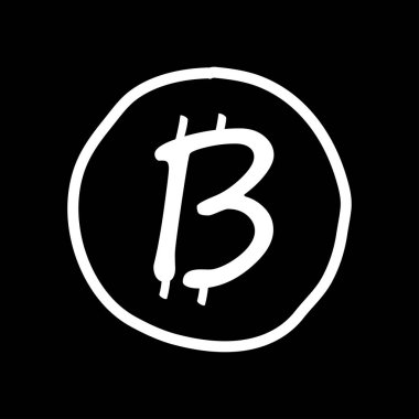 Bitcoin simgesi doodle tarzı