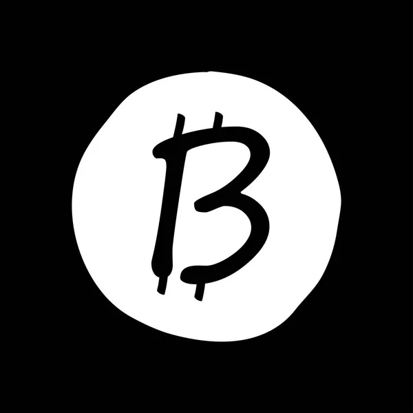 Bitcoin Pictogram Doodle Stijl — Stockvector