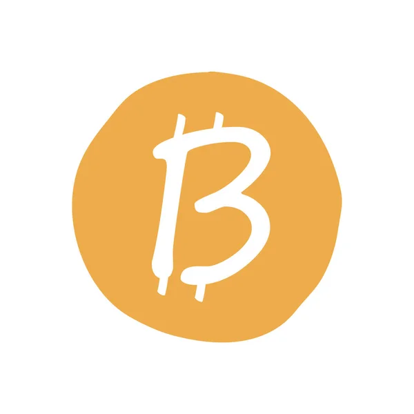 Bitcoin Pictogram Doodle Stijl — Stockvector