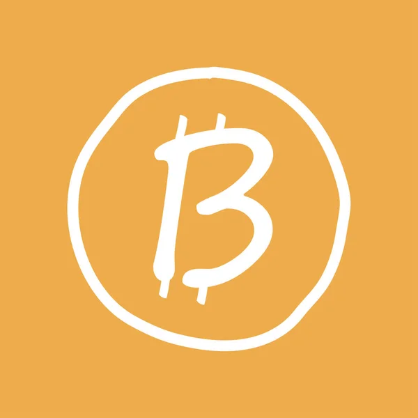 Ikona Bitcoin Stylu Doodle — Wektor stockowy