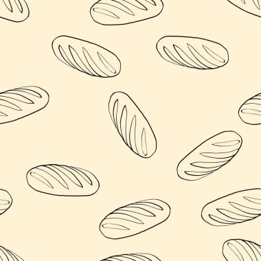 Ekmek somunları doodle tarzı ile renkli desen.