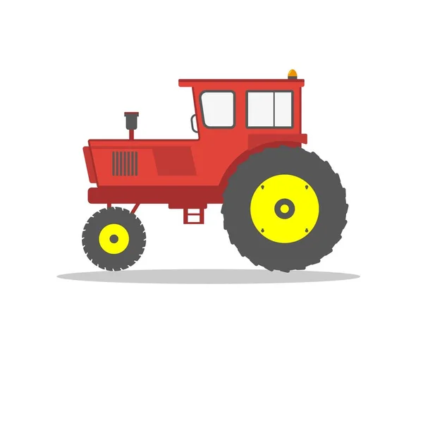 Tracteur Agricole Rouge Isolé Sur Blanc Matériel Agricole — Image vectorielle