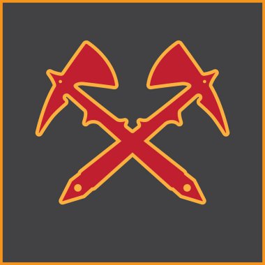 İki keskin viking balta.