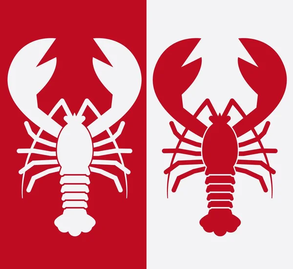 Beyaz arka planda vektör ıstakoz. Deniz ürünleri tasarımı ögesi.