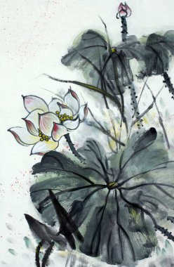 lotus çiçeği boyalı