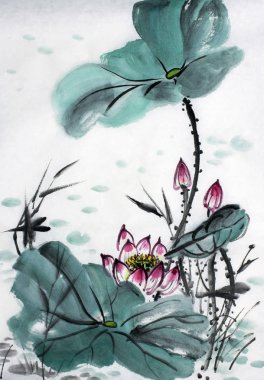 drawing of a blossoming lotus clipart