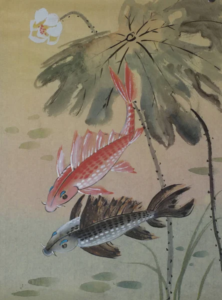 Sazan ve lotus çiçek