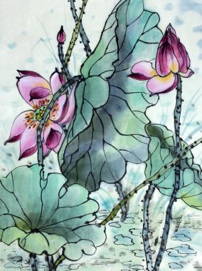 çizim çiçek açması Lotus