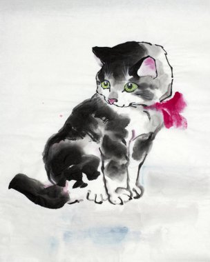 şirin ve kabarık kedi yavrusu