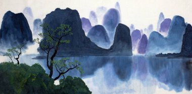 göl ve dağ manzarası