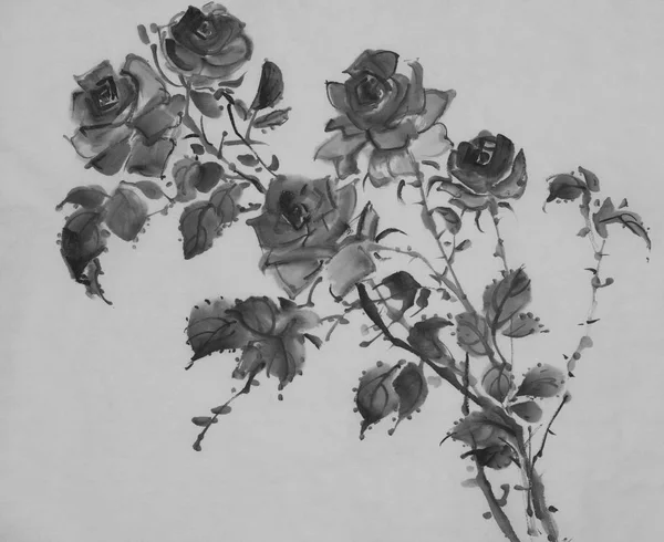 Monochromes Rosenblütenbild — Stockfoto