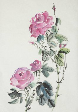 Bir buket pembe gül.