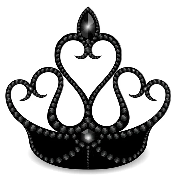 Taşlarla süslenmiş siyah taç.