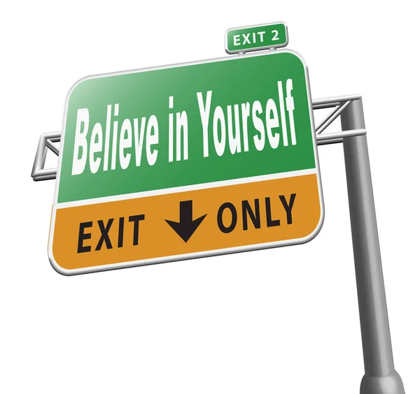 Believe in yourself self belief — Stock Photo, Image