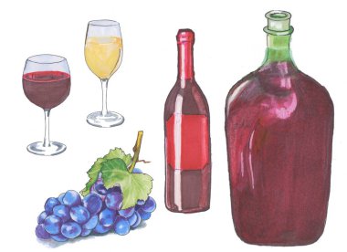 Şarap içmek için elementler..