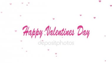 Kalpler uçan ile arka plan Sevgililer günü. 4k