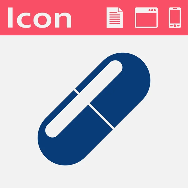 Lapos ikon pill a gyógyszerek — Stock Vector