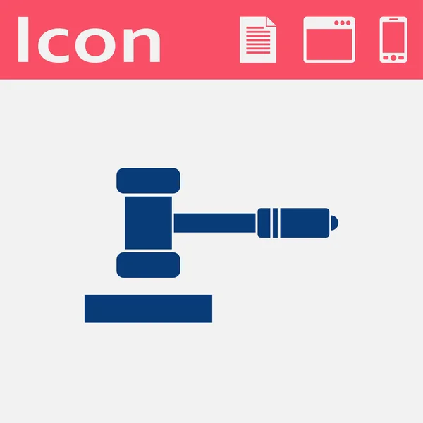 Icono de juez o martillo de subasta — Vector de stock