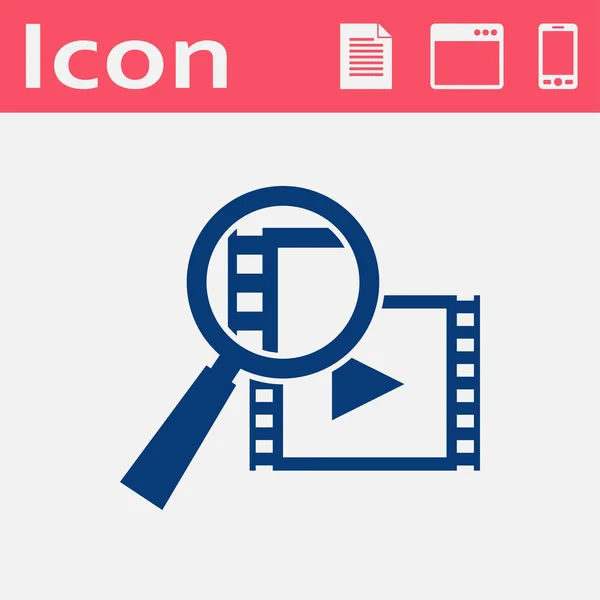 Ikona vyhledávání videí — Stockový vektor