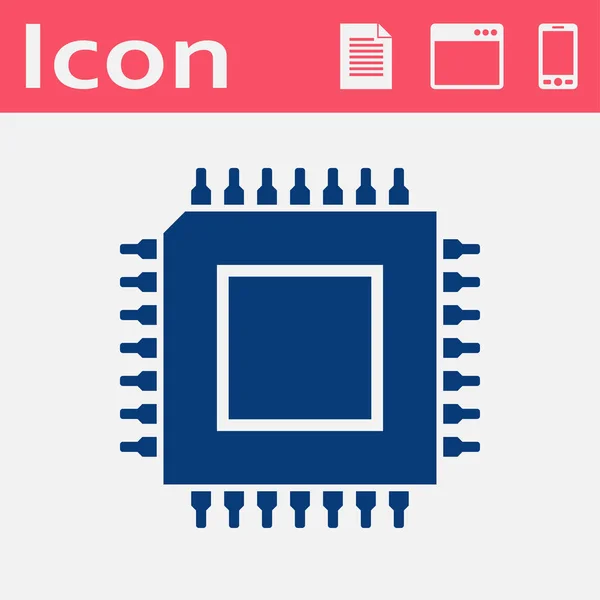 Icono plano de microchip — Vector de stock