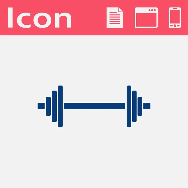 Flat icon of barbell — Stock Vector