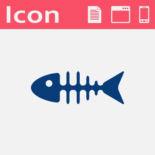 Icono plano de la espina de pescado — Vector de stock