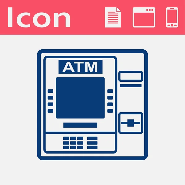 Flache Ikone des Geldautomaten — Stockvektor