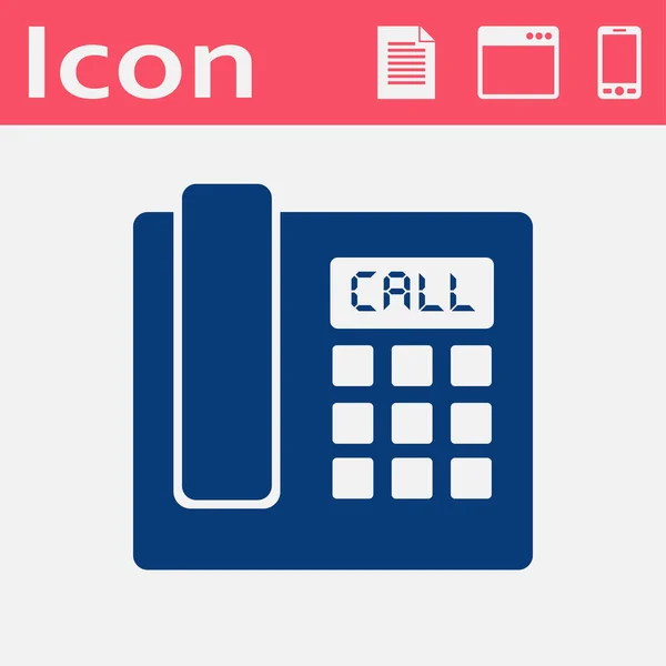 Platte pictogram van telefoon — Stockvector