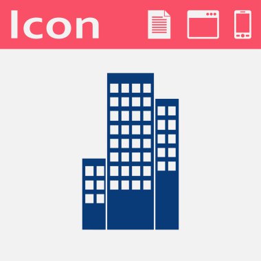 binalar düz simge vektör 